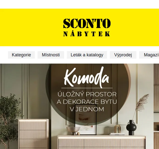 Sconto: Komoda – úložný prostor a dekorace | Květen 2026