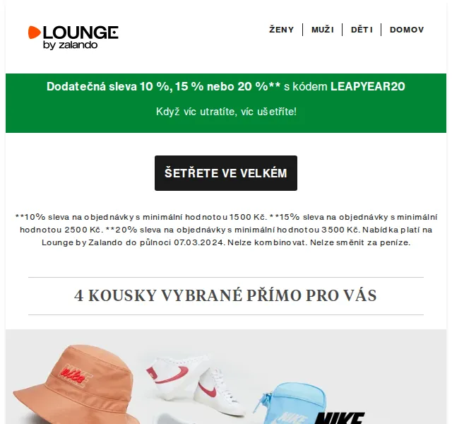 Lounge by Zalando: Nike, RAID & Gaudi slevy až 80 % – červen 2026 | Nuslet.cz