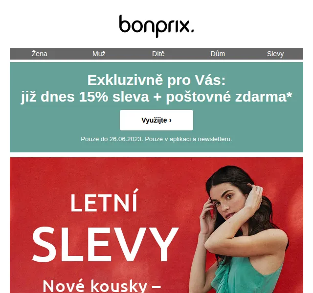 Bonprix: 15% sleva + poštovné zdarma – červen 2026 | Nuslet.cz