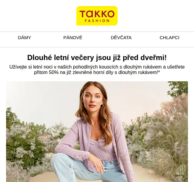 Takko Fashion: Sleva 50 % na svršky s dlouhým rukávem – červen 2022 | Nuslet.cz