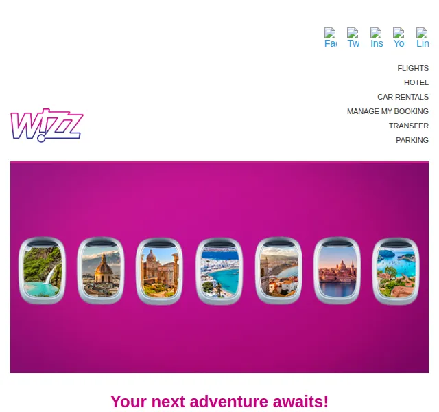 Wizz Air: letenky od 24,99 € – červen 2026 | Nuslet.cz