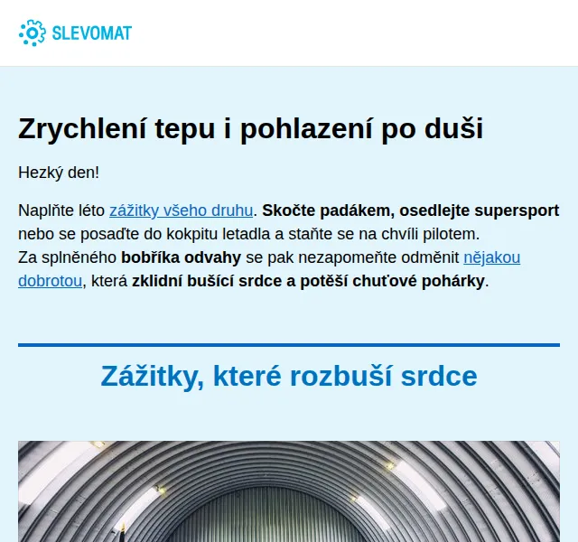 Slevomat: Adrenalinové zážitky a jídlo – červenec 2022 | Nuslet.cz
