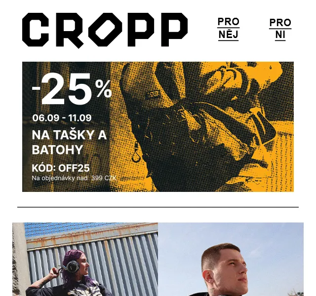 Cropp: Sleva 25 % na tašky a batohy – červen 2026 | Nuslet.cz