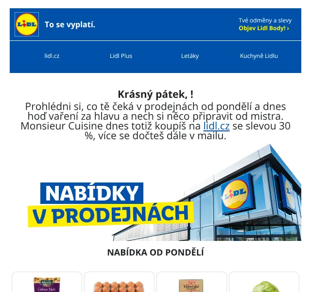 Lidl: Monsieur Cuisine -30 % + slevy na potraviny – září 2026