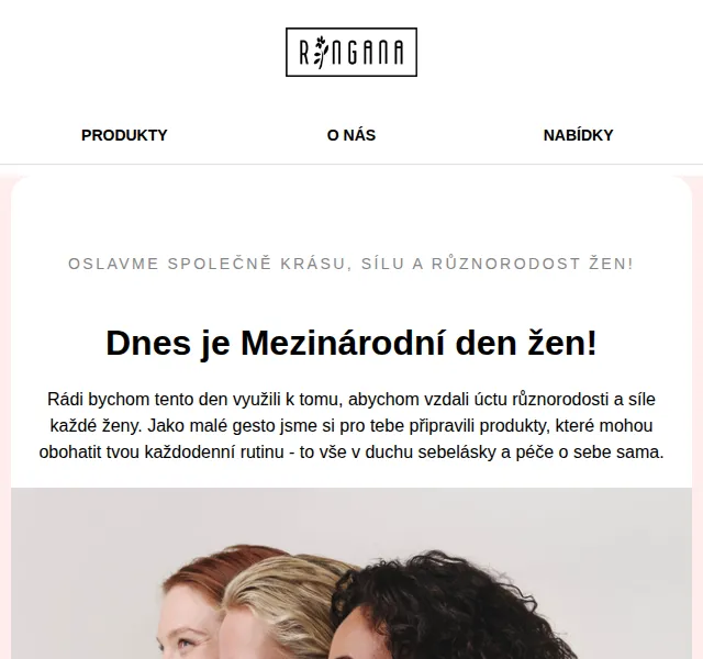 RINGANA: Sleva 20 % na CAPS fem, CAPS hydro & FRESH body milk ros – červen 2026 | Nuslet.cz
