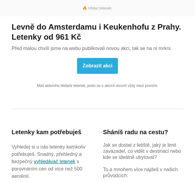 Cestujlevne.com: Letenky do Amsterdamu od 961 Kč – červen 2026 | Nuslet.cz