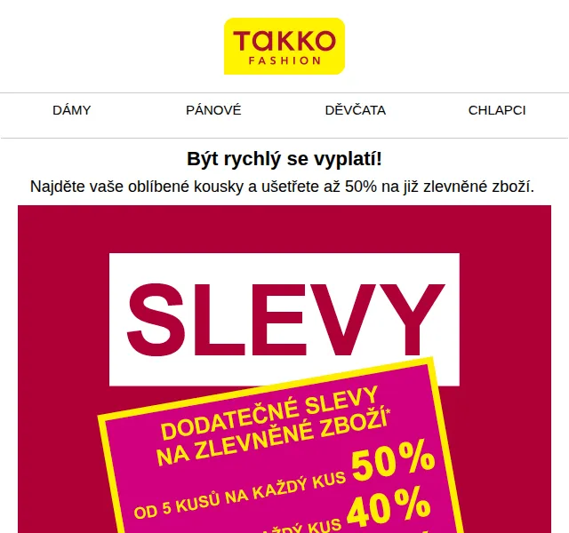 Takko Fashion: sleva až 50 % na letní looky – červen 2026 | Nuslet.cz