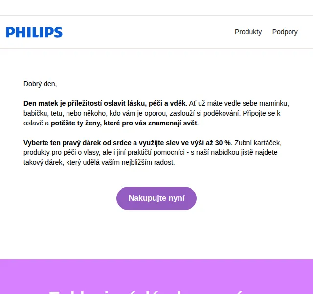 Philips: Slevy až 30 % na Den matek – červen 2026 | Nuslet.cz