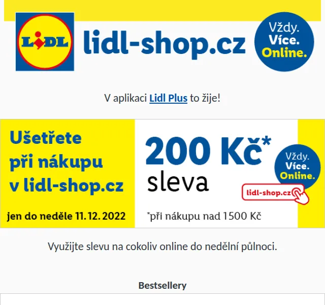 Lidl: Sleva 200 Kč v aplikaci na cokoliv – červen 2026 | Nuslet.cz