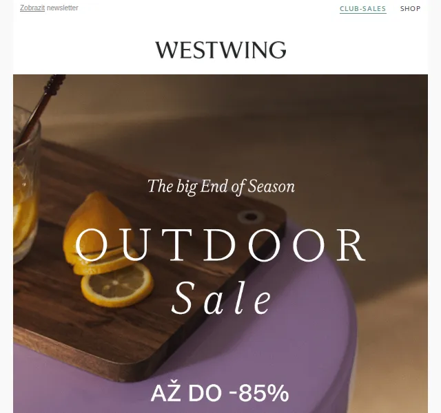 Westwing: Outdoor nábytek a zahradní nezbytnosti – červen 2026 | Nuslet.cz