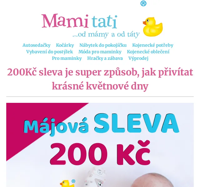 Mamitati.cz: 200 Kč sleva na nákup – červen 2026 | Nuslet.cz