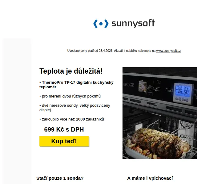 Sunnysoft: digitální teploměr a autokamera – červen 2026 | Nuslet.cz