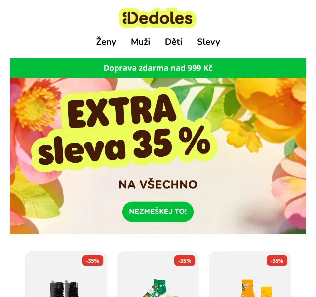 Dedoles.cz: EXTRA 35 % sleva – březen 2026 | Nuslet.cz