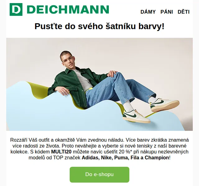 DEICHMANN: Sleva 20 % na Adidas, Nike, Puma – červen 2026 | Nuslet.cz
