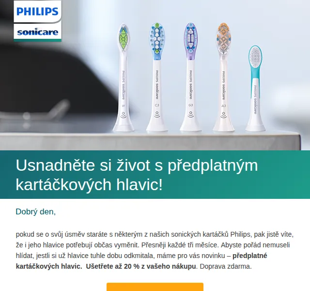 Philips: Úspora až 20% na předplatné kartáčkových hlavic – červen 2026 | Nuslet.cz