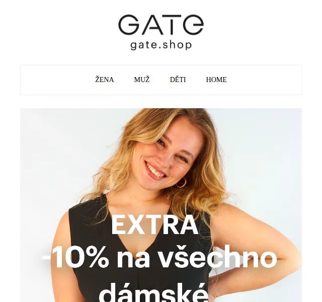 Gate.shop: Extra -10 % na dámskou módu – červen 2026 | Nuslet.cz