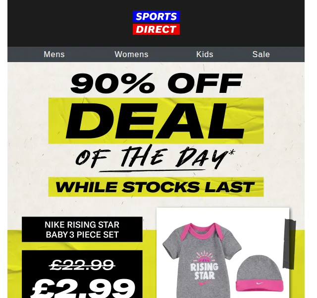 Sportsdirect.com: Baby set s 90% slevou za 119 Kč – červen 2026 | Nuslet.cz