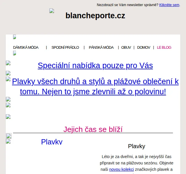 Blancheporte: Móda k vodě a na pláž sleva 50 % – červen 2026 | Nuslet.cz