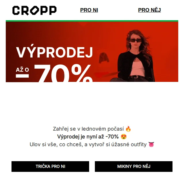Cropp výprodej až -70 % – červen 2026 | Nuslet.cz