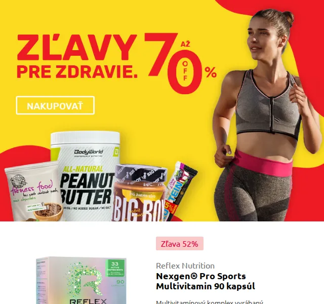 BodyWorld: Multivitaminy a proteiny se slevou až 70 % – červen 2026 | Nuslet.cz