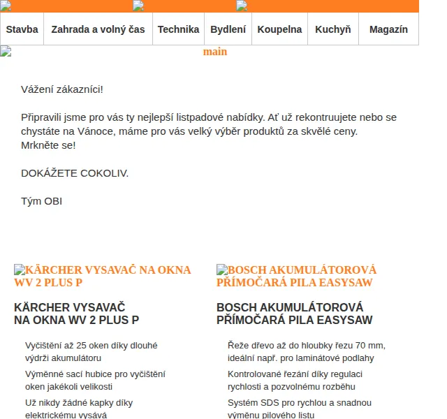 OBI: Listopadové nabídky – listopad 2023 | Nuslet.cz