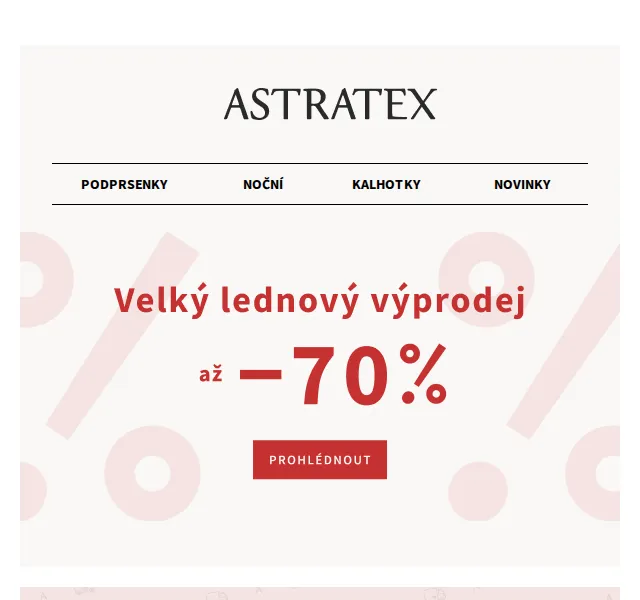 Astratex.cz: Výprodej až –70 % a doprava zdarma – červen 2026 | Nuslet.cz