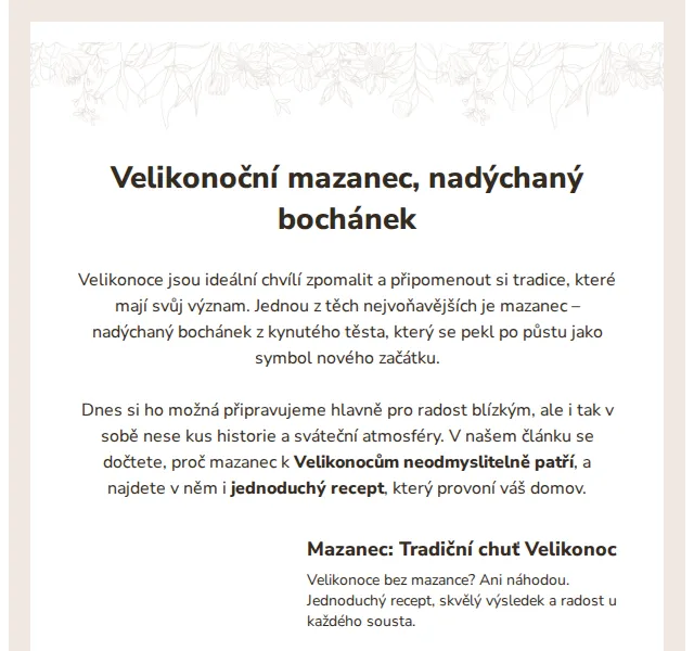 Ovečkárna: Velikonoční mazanec a jarní novinky – červen 2026 | Nuslet.cz