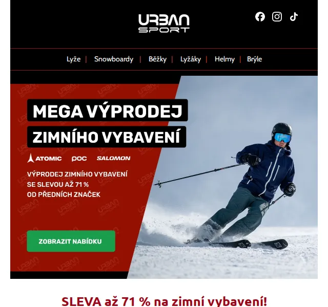 Urban Sport: MEGA zimní výprodej až 71 % – červen 2026 | Nuslet.cz