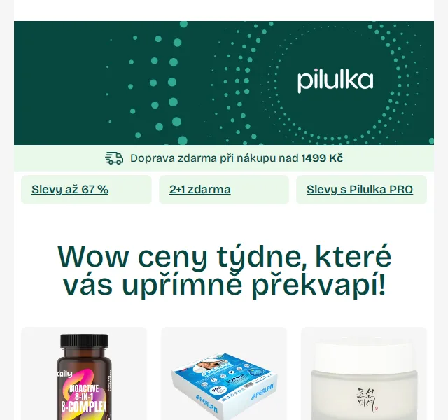 Pilulka.cz: Slevy až 67 % na zdraví a krásu – červenec 2026 | Nuslet.cz