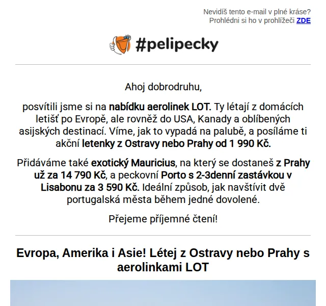 Tereza z Pelipecky.cz: Letenky LOT od 1 990 Kč – červen 2026 | Nuslet.cz