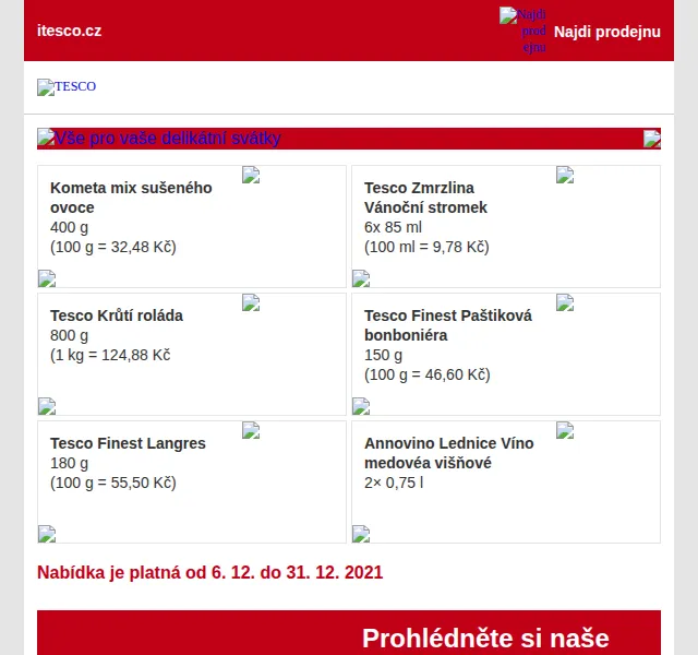 Tesco: Sváteční delikatesy – prosinec 2021 | Nuslet.cz