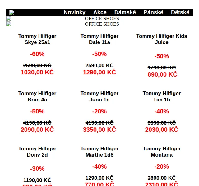 Office Shoes: Tommy Hilfiger boty až -60 % – červen 2026 | Nuslet.cz