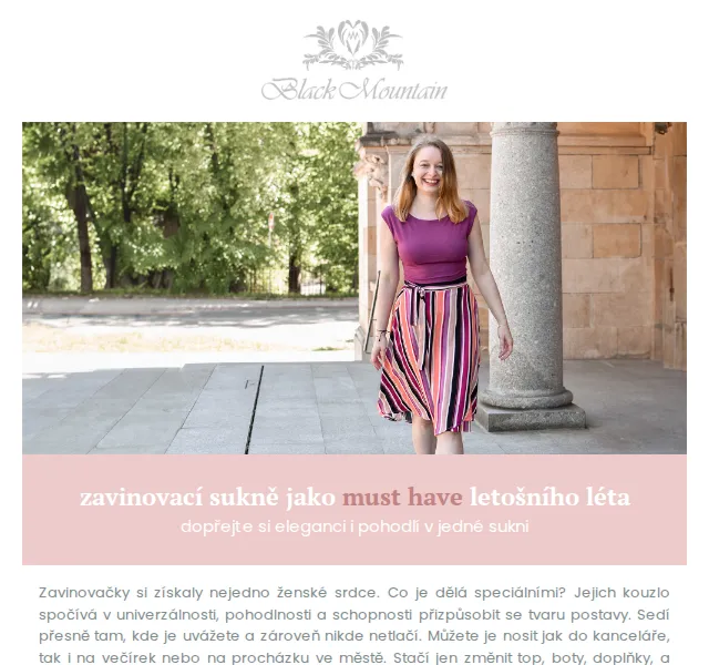 Black Mountain: Zavinovací sukně jako must have – červen 2026 | Nuslet.cz