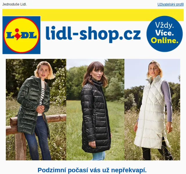 Lidl: Prošívané bundy a vesty od 299 Kč – červen 2026 | Nuslet.cz