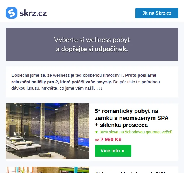 Skrz: wellness pobyty pro 2 – červen 2026 | Nuslet.cz