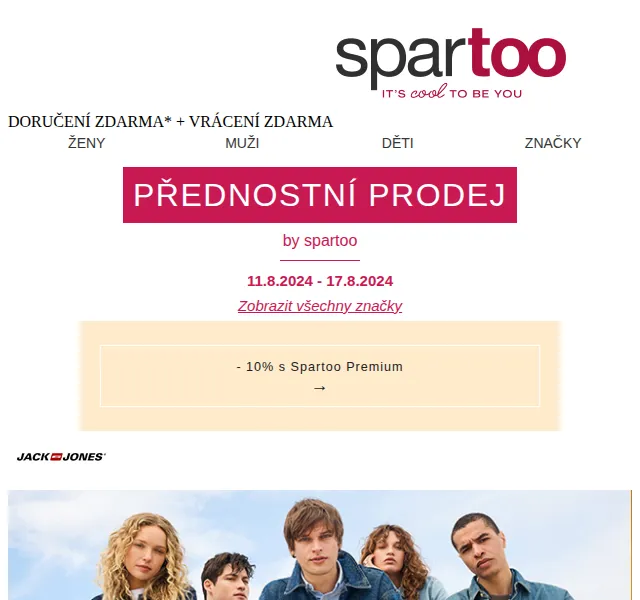 Spartoo: Jack & Jones, BOTD a další sleva až -50 % – červenec 2026 | Nuslet.cz