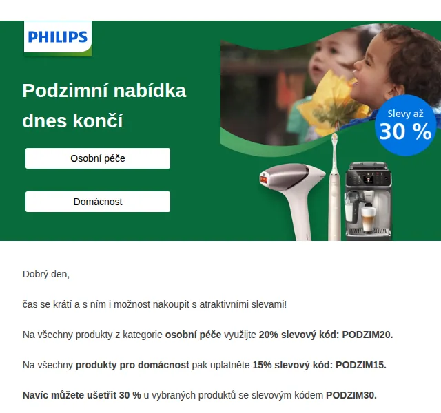 Philips: Podzimní slevy až 30 % – červen 2026 | Nuslet.cz