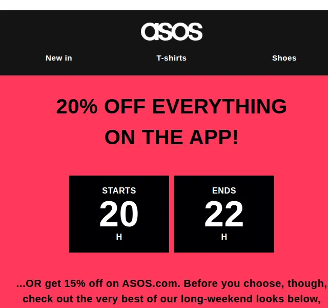 ASOS Sale: 20% na vše v aplikaci – červen 2026 | Nuslet.cz