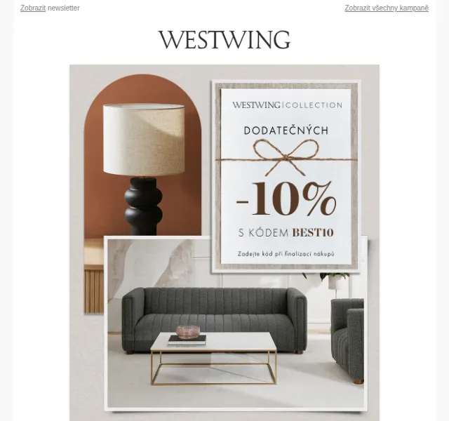 Westwing Collection: dodatečných 10% sleva – červen 2026 | Nuslet.cz