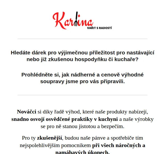 Karlina CZ: Dárkové sady nádobí a pánví – červen 2026 | Nuslet.cz