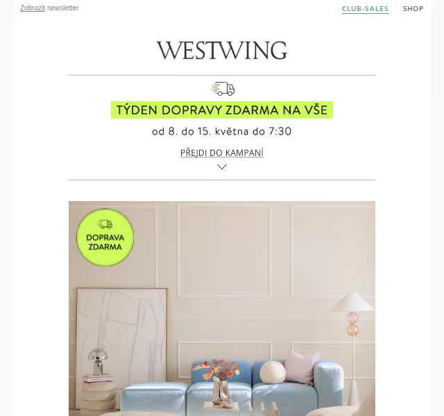 Westwing: Baby Blue a Bouclé – červen 2026 | Nuslet.cz