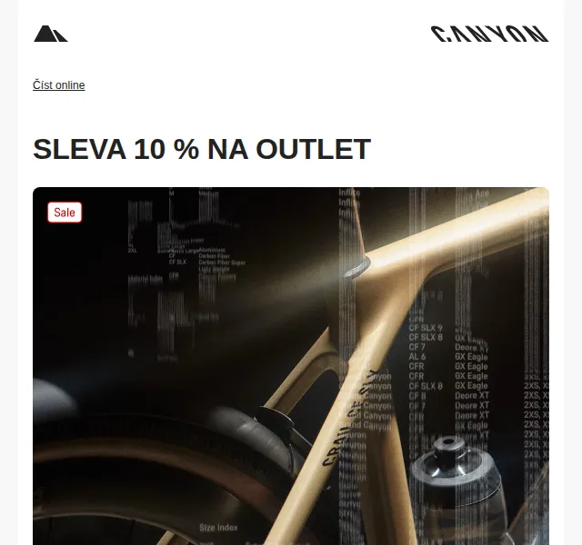 Canyon Bicycles: 10% sleva na outlet kola – srpen 2026