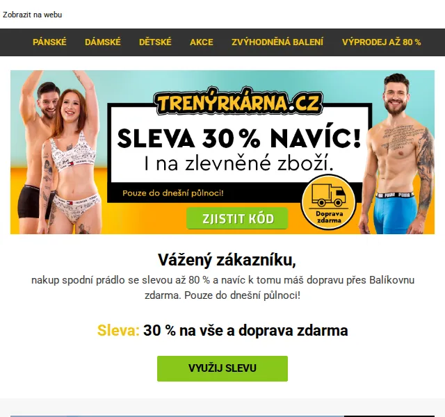 Lukáš z Trenýrkárna.cz: Sleva až 80 % na spodní prádlo – červen 2026 | Nuslet.cz