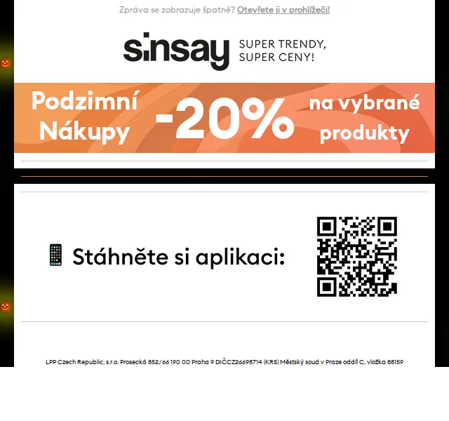 Sinsay: Halloween kostýmy a dekorace – červenec 2026 | Nuslet.cz