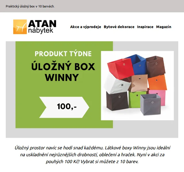 ATAN nábytek: Úložný box Winny za 100 Kč – červen 2026 | Nuslet.cz