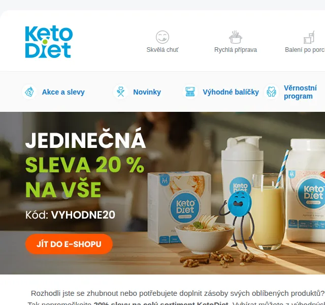 KetoDiet: sleva 20 % na celý sortiment – červen 2026 | Nuslet.cz