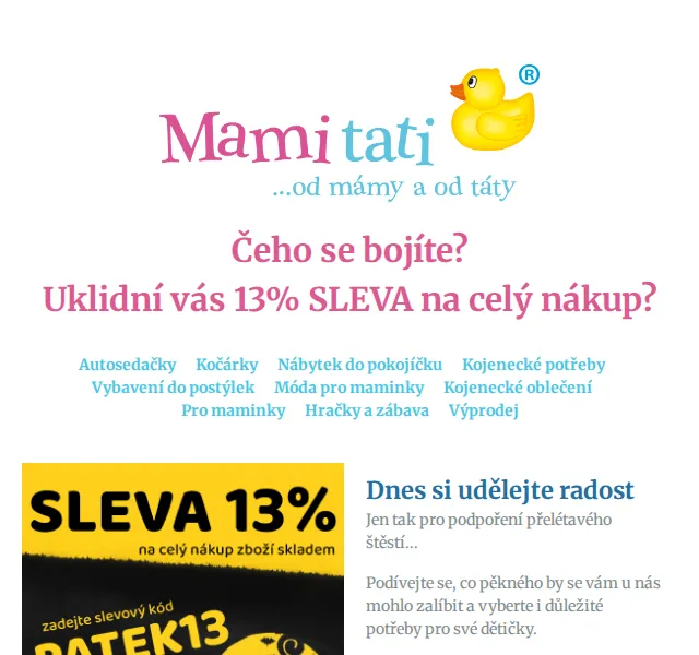 Mamitati.cz: 13% sleva na dětské zboží Baby Nellys – červen 2026 | Nuslet.cz