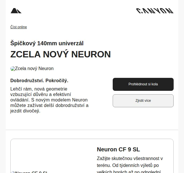 Canyon Bicycles: Nový Neuron – dobrodružství na kole – červen 2026 | Nuslet.cz