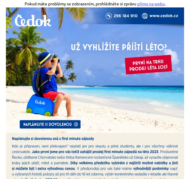 Čedok: First minute léto 2023 – červen 2026 | Nuslet.cz