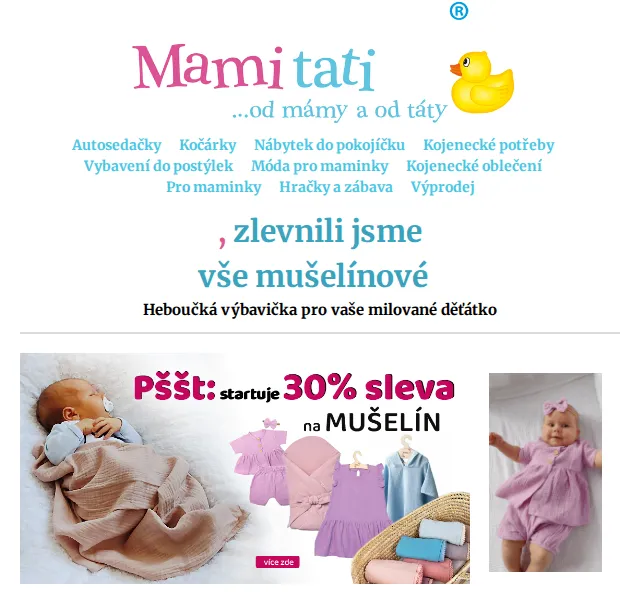 Mamitati.cz: Mušelínová výbava Baby Nellys – červen 2026 | Nuslet.cz